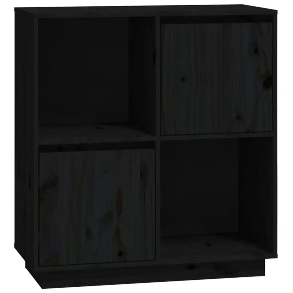 Sideboard Black 74x35x80 cm Solid Wood Pine 814353