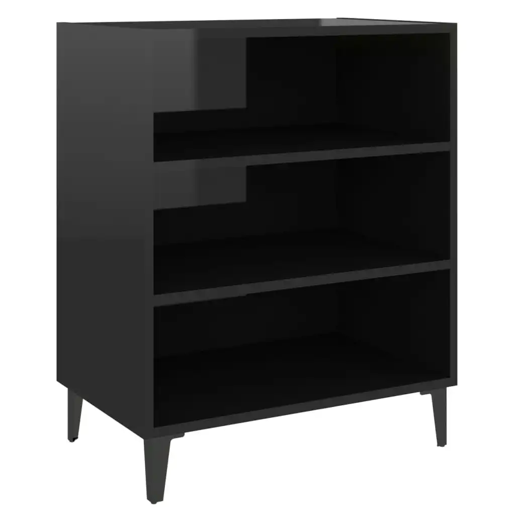 Sideboard High Gloss Black 57x35x70 cm Engineered Wood 806065