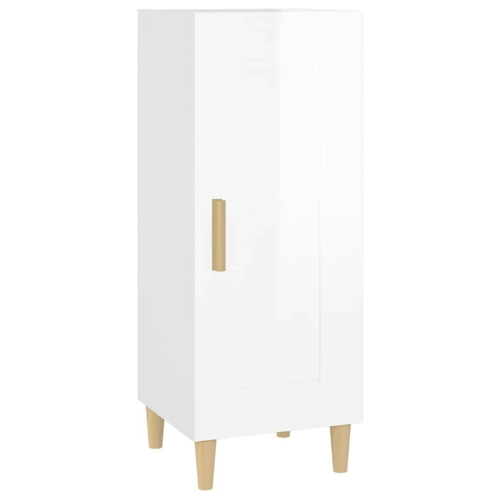 Sideboard High Gloss White 34.5x34x90 cm Engineered Wood 812417