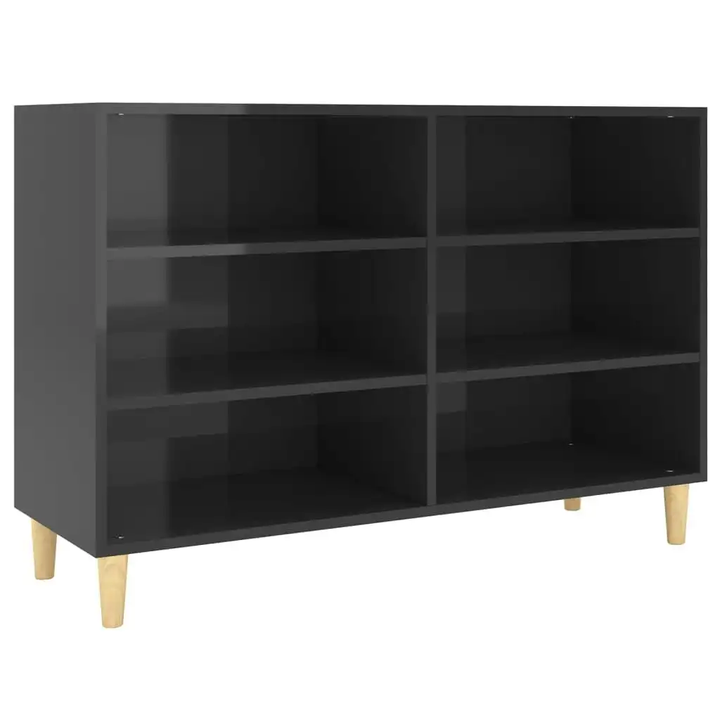 Sideboard High Gloss Black 103.5x35x70 cm Engineered Wood 806038