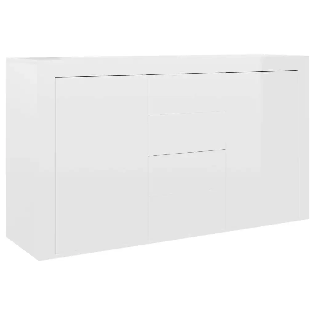 Sideboard High Gloss White 120x36x69 cm Engineered Wood 801847