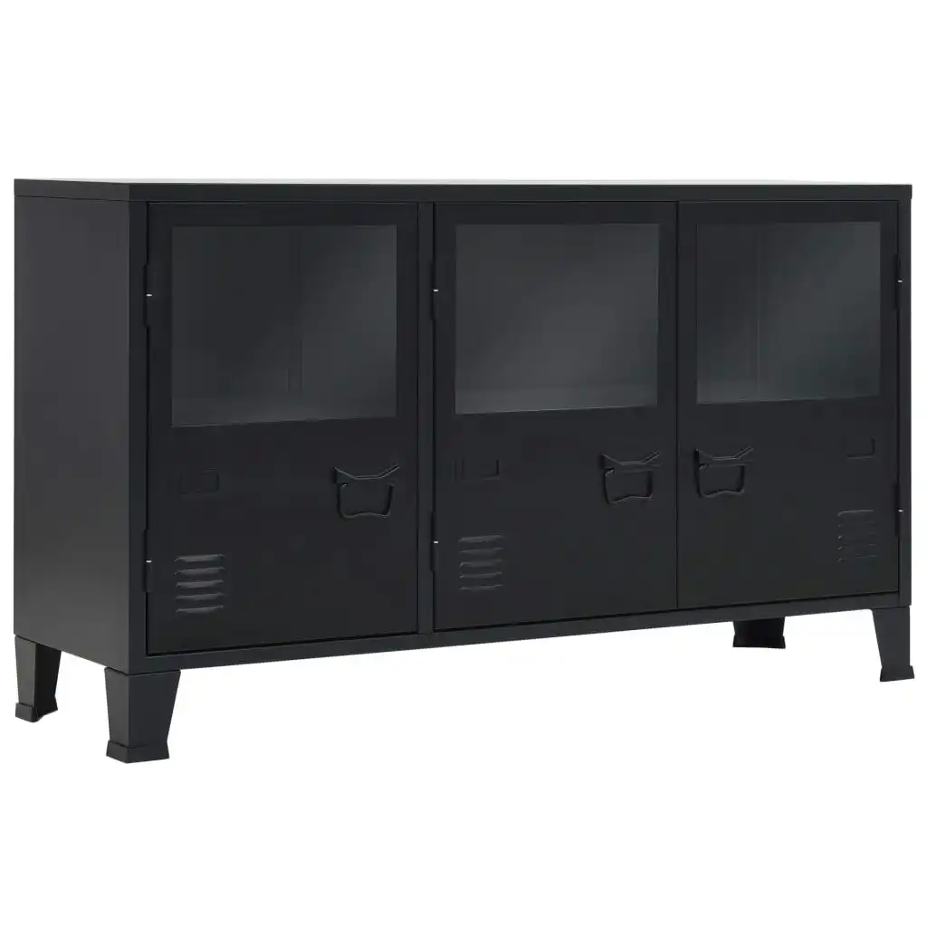 Sideboard Metal Industrial Style 120x35x70 cm Black 245959