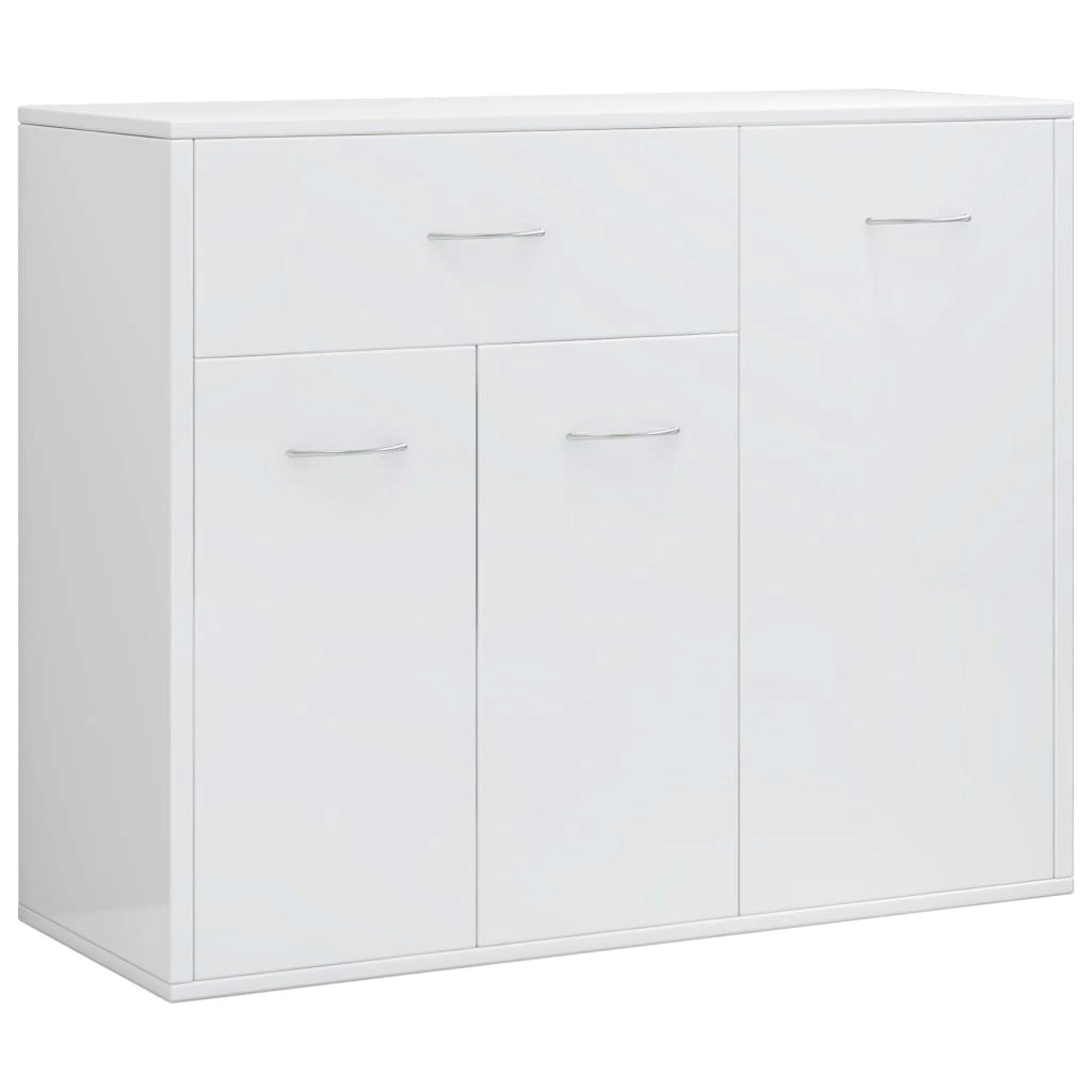 Sideboard High Gloss White 88x30x70 cm Engineered Wood 800681