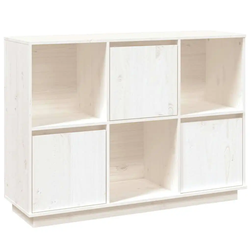 Sideboard White 110.5x35x80 cm Solid Wood Pine 814355