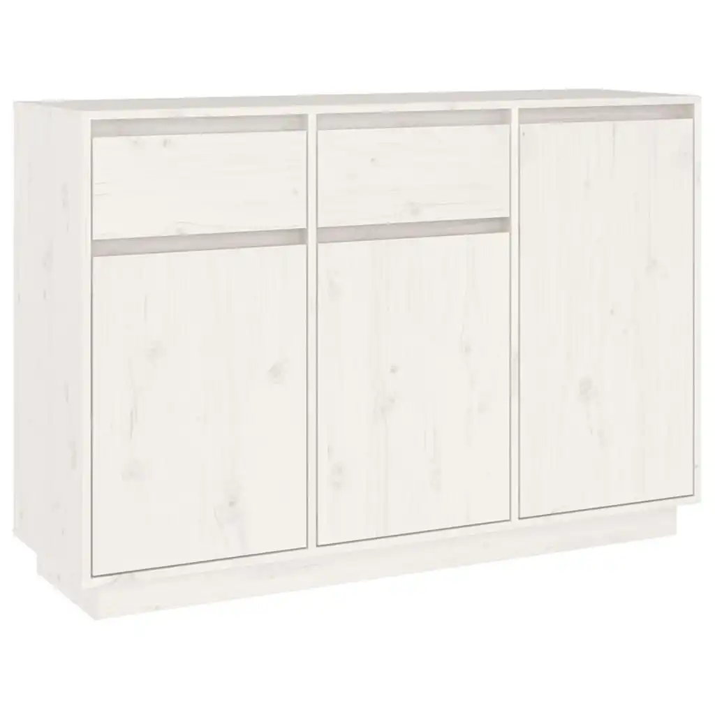 Sideboard White 110x34x75 cm Solid Wood Pine 814330