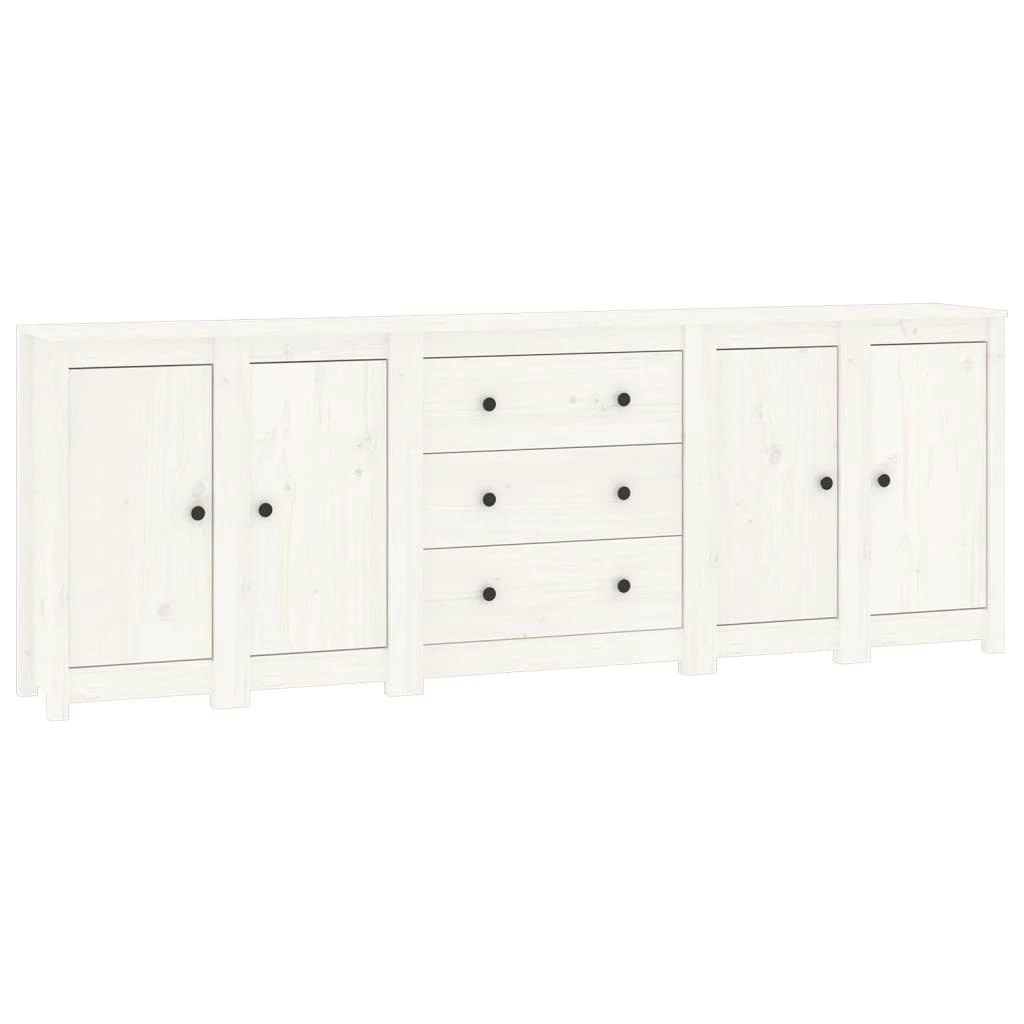 Sideboard White 230x35x80 cm Solid Wood Pine 3114075