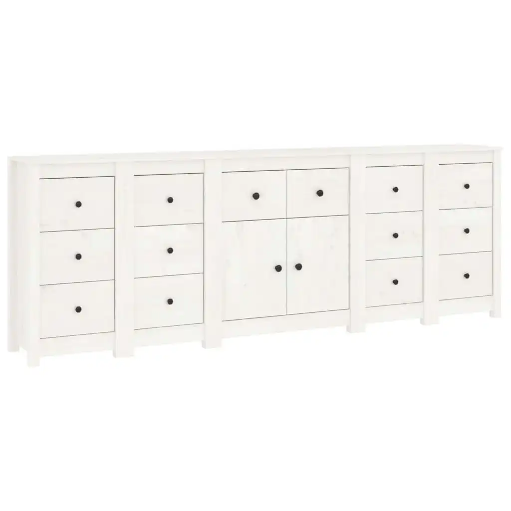 Sideboard White 230x35x80 cm Solid Wood Pine 3114090