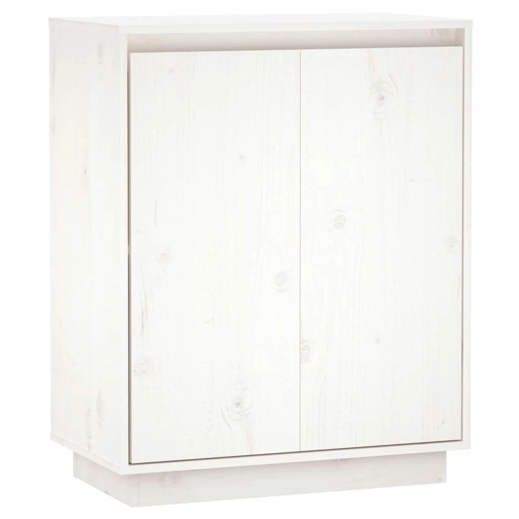 Sideboard White 60x34x75 cm Solid Wood Pine 813346