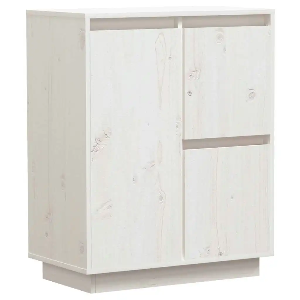 Sideboard White 60x34x75 cm Solid Wood Pine 813391