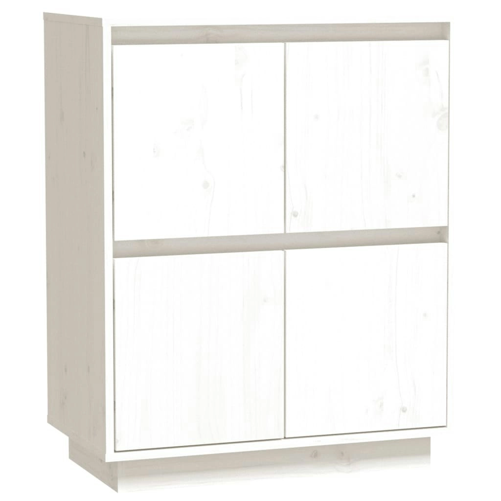 Sideboard White 60x34x75 cm Solid Wood Pine 813376