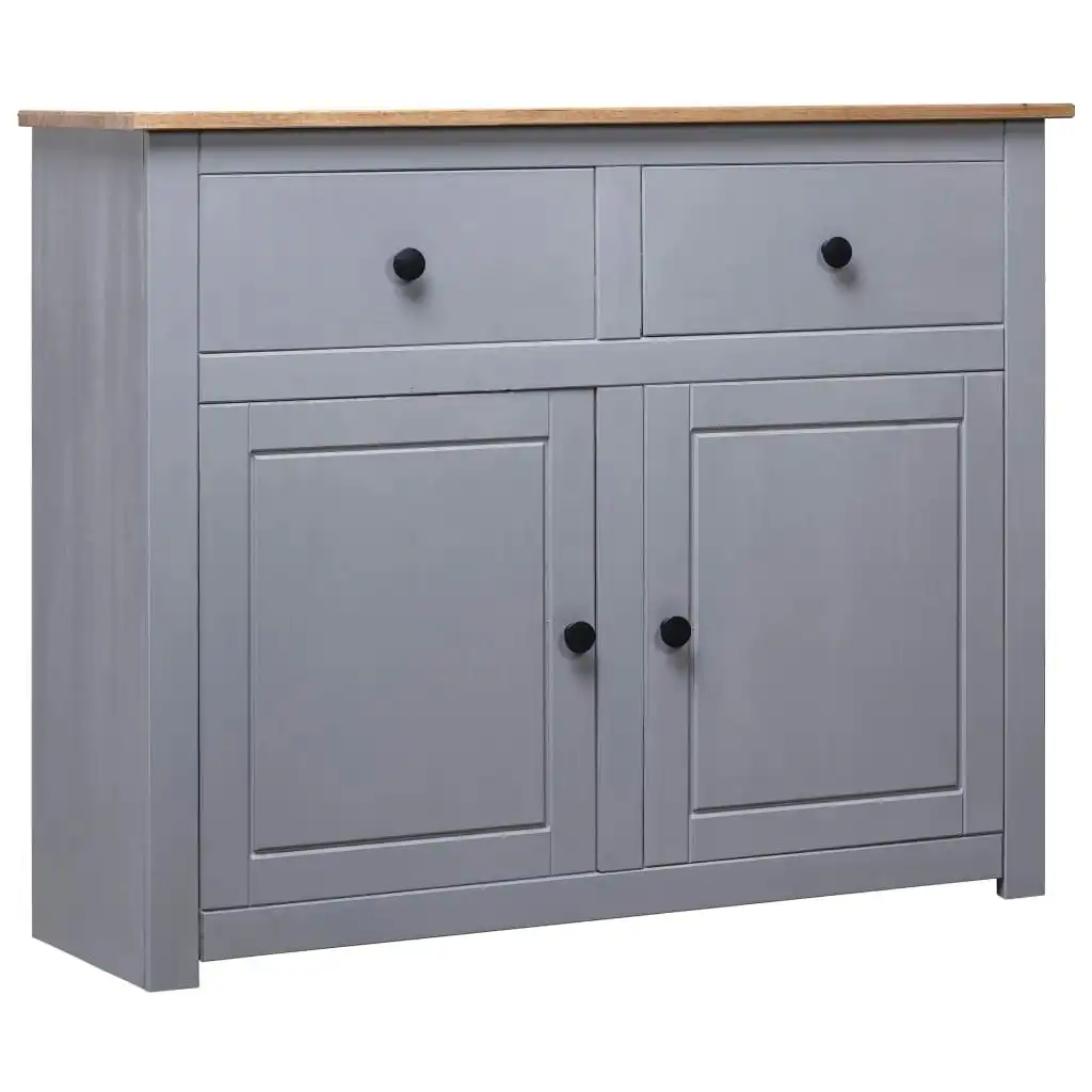 Sideboard Grey 93x40x80 cm Solid Pinewood Panama Range 282698