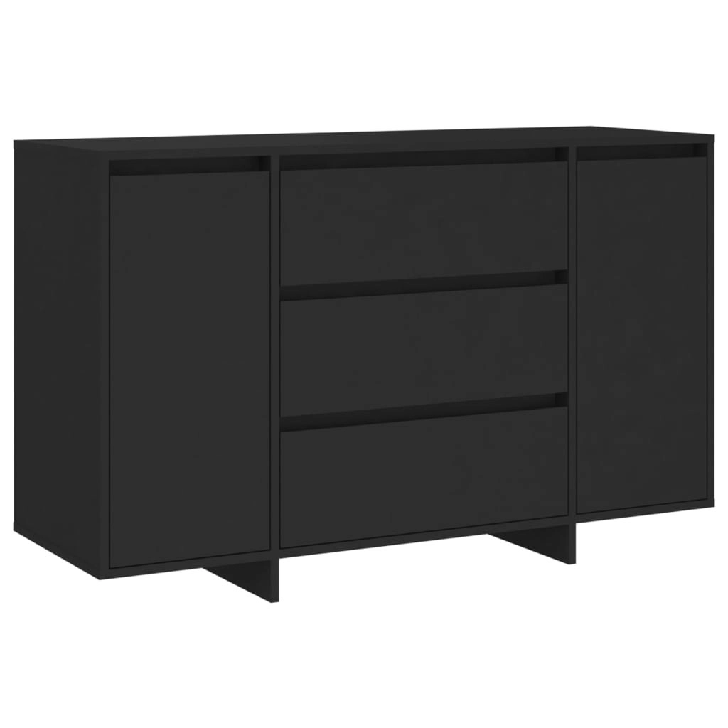 Sideboard with 3 Drawers Black 120x41x75 cm Engineered Wood 809612