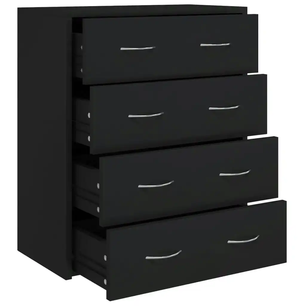 Sideboard with 4 Drawers 60x30.5x71 cm Black 342577