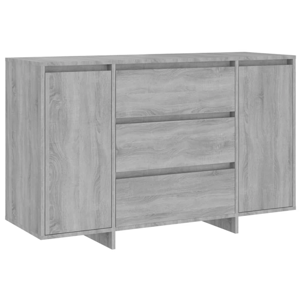 Sideboard with 3 Drawers Grey Sonoma 120x41x75 cm Engineered Wood 813063