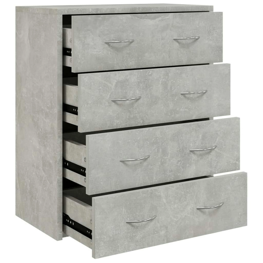 Sideboard with 4 Drawers 60x30.5x71 cm Concrete Grey 342578