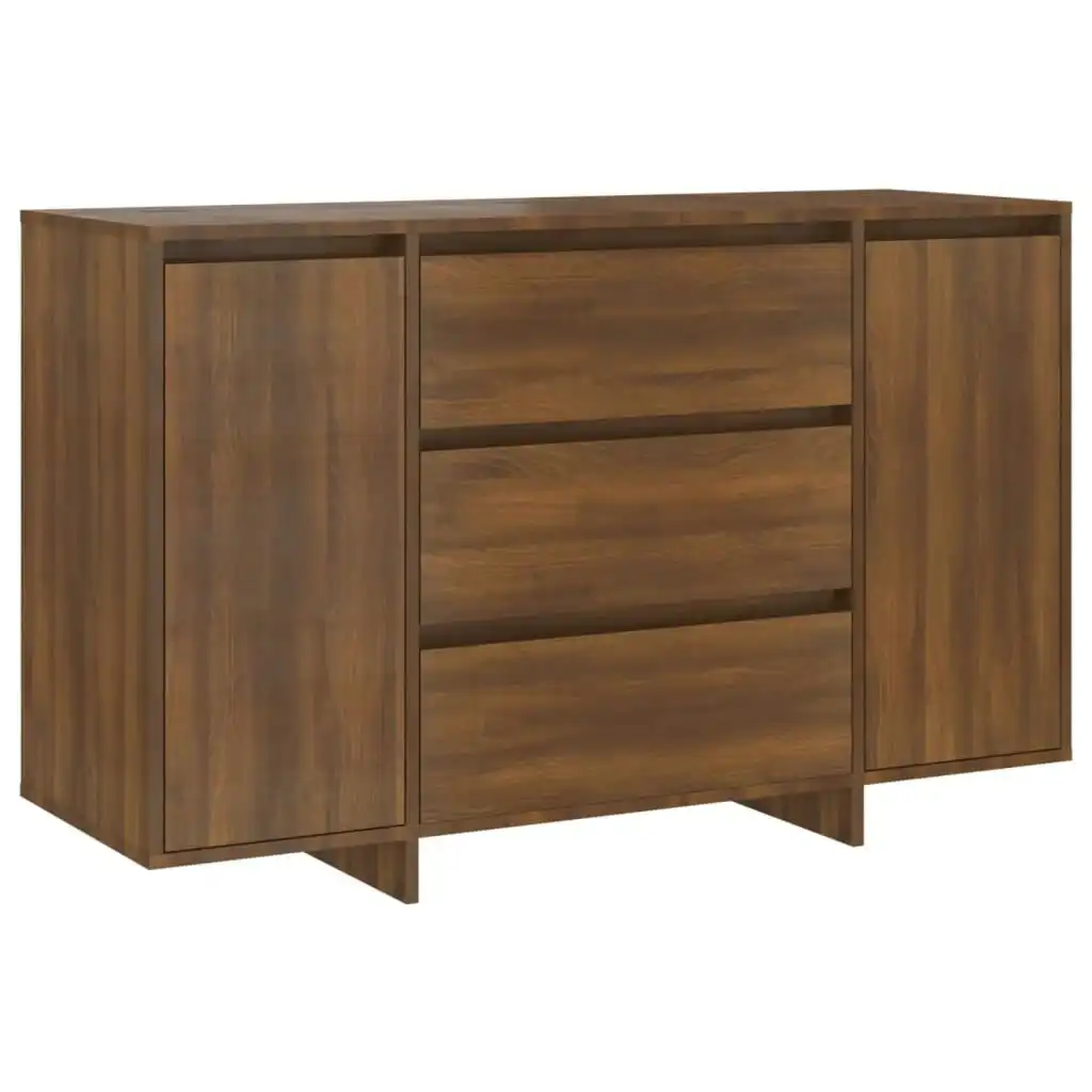 Sideboard with 3 Drawers Brown Oak 120x41x75 cm Engineered Wood 813064