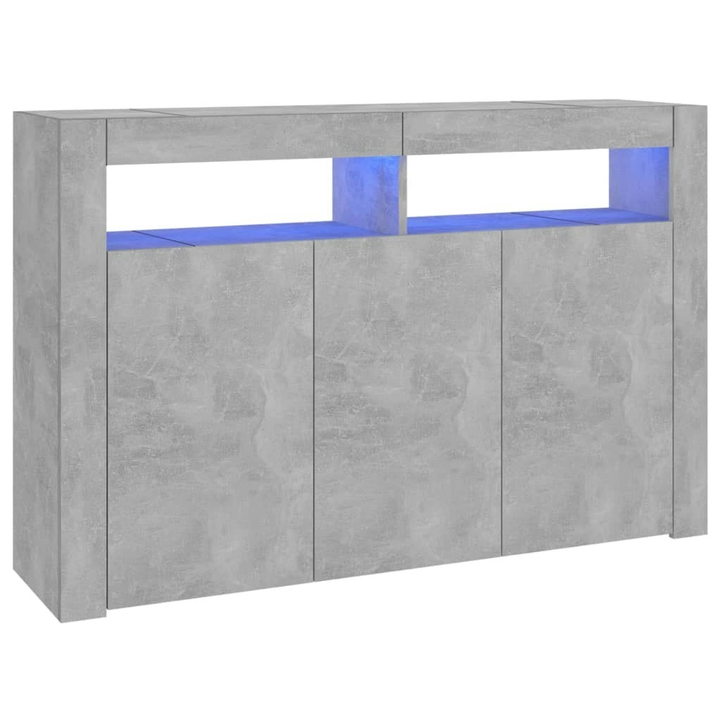 Sideboard with LED Lights Concrete Grey 115.5x30x75 cm 804341