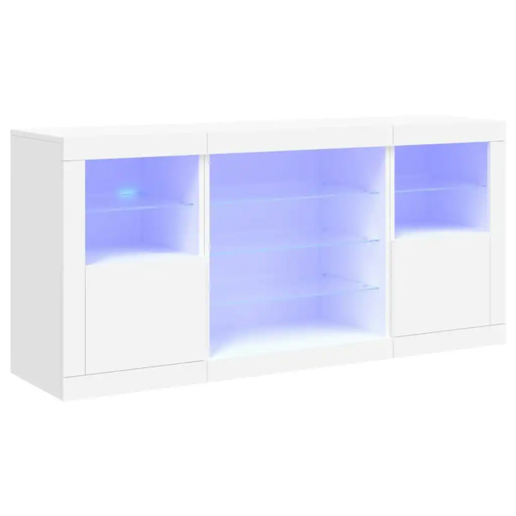 Sideboard with LED Lights White 142.5x37x67 cm 3209086