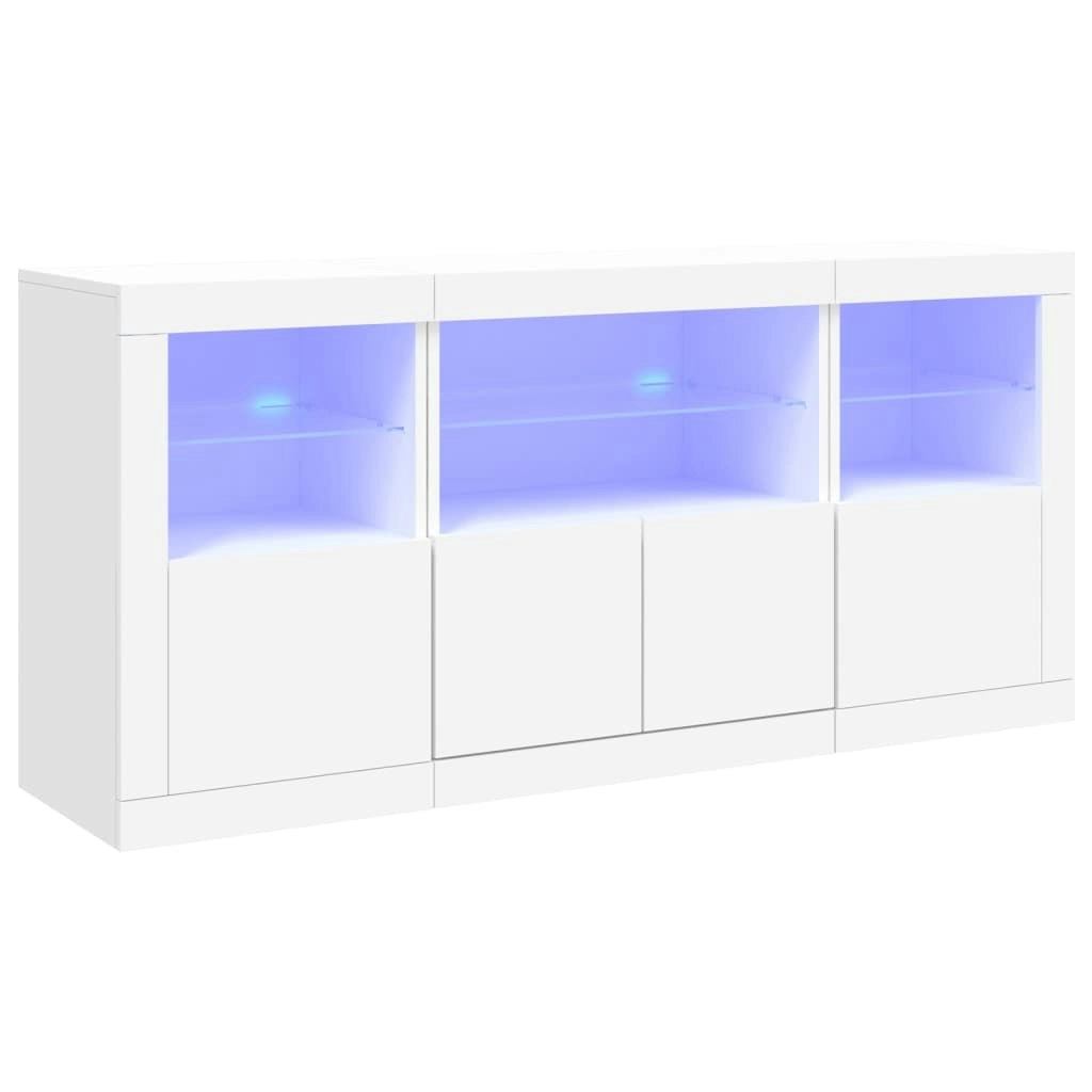 Sideboard with LED Lights White 142.5x37x67 cm 3209065