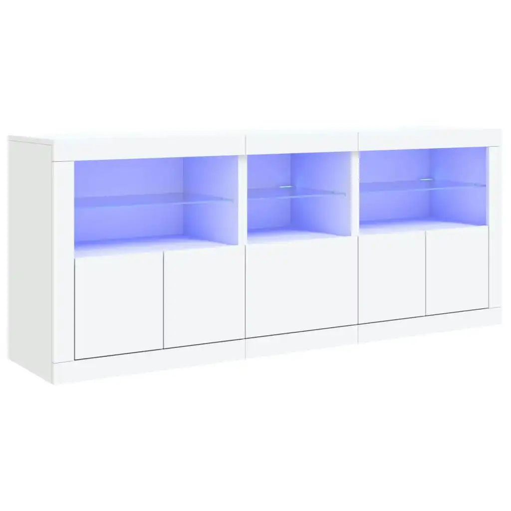 Sideboard with LED Lights White 162x37x67 cm 3208995