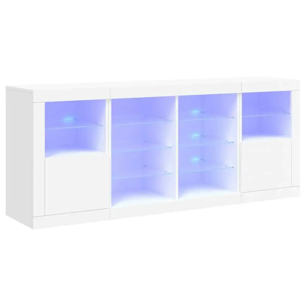 Sideboard with LED Lights White 163x37x67 cm 3209093