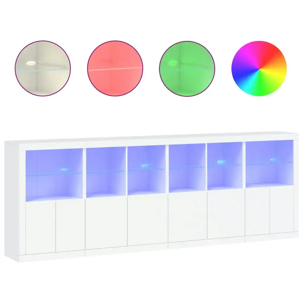 Sideboard with LED Lights White 283x37x100 cm 3209163