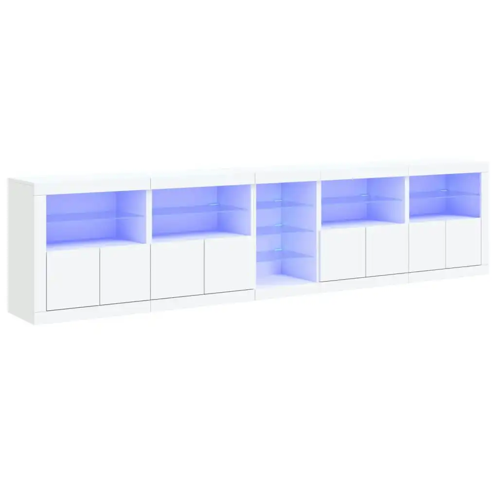 Sideboard with LED Lights White 283x37x67 cm 3209023