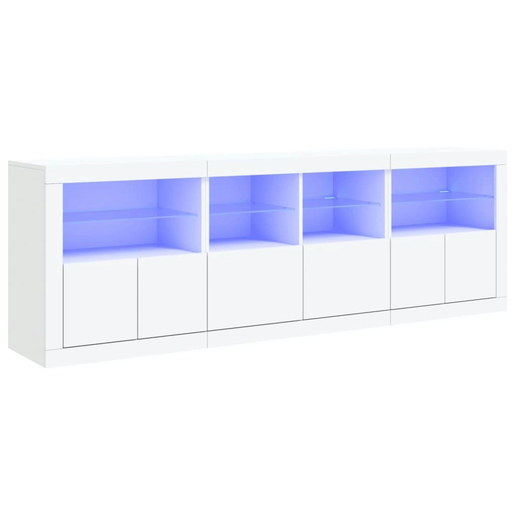 Sideboard with LED Lights White 202x37x67 cm 3209009