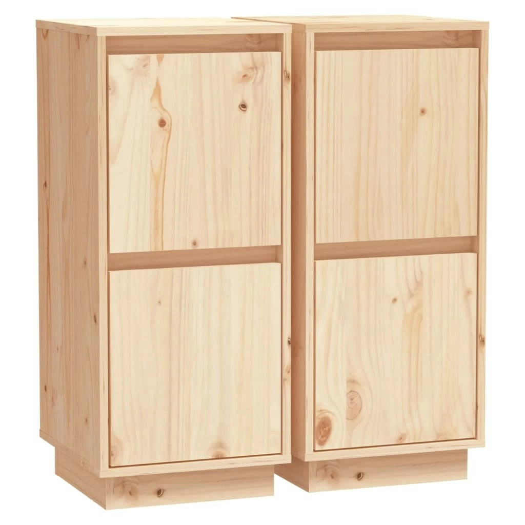 Sideboards 2 pcs 31.5x34x75 cm Solid Wood Pine 813381