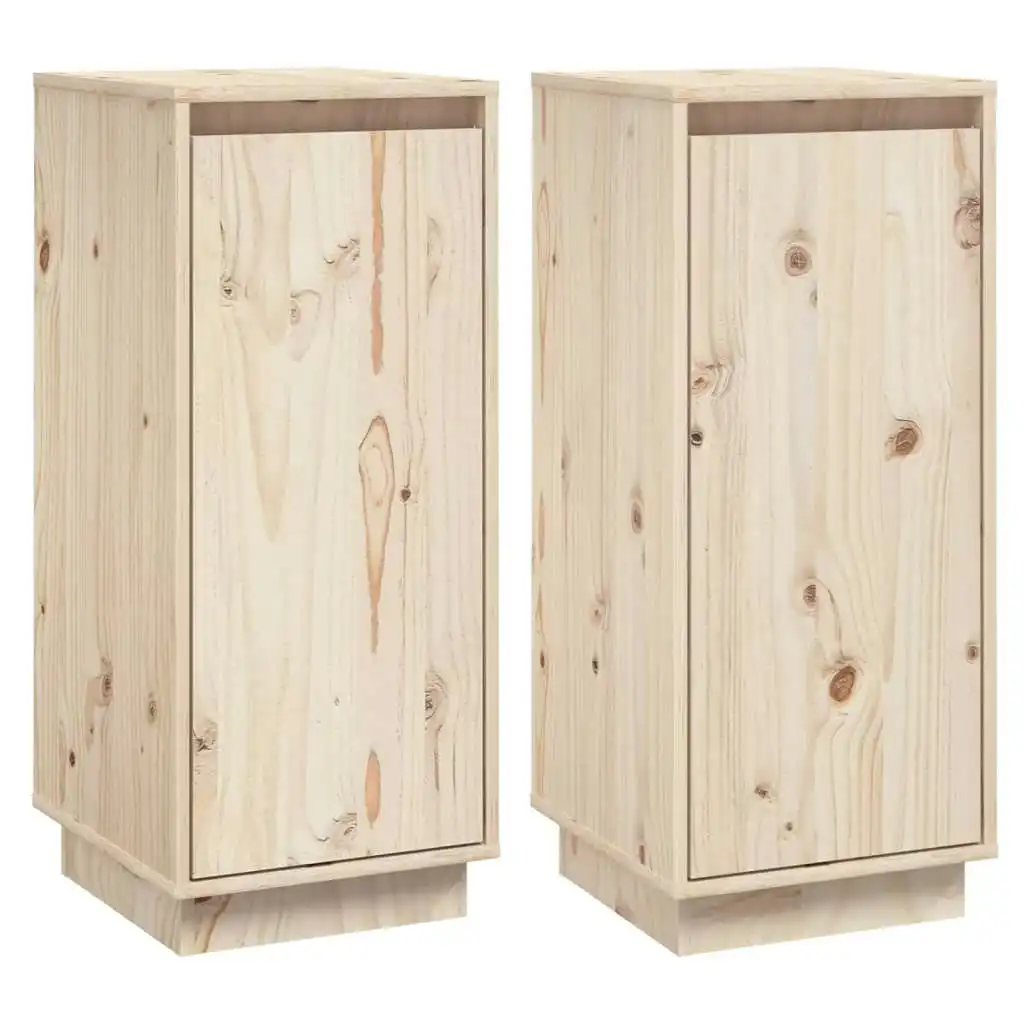 Sideboards 2 pcs 31.5x34x75 cm Solid Wood Pine 813351