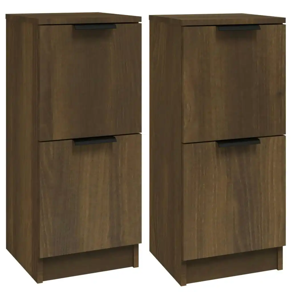 Sideboards 2 pcs Brown Oak 30x30x70 cm Engineered Wood 817023