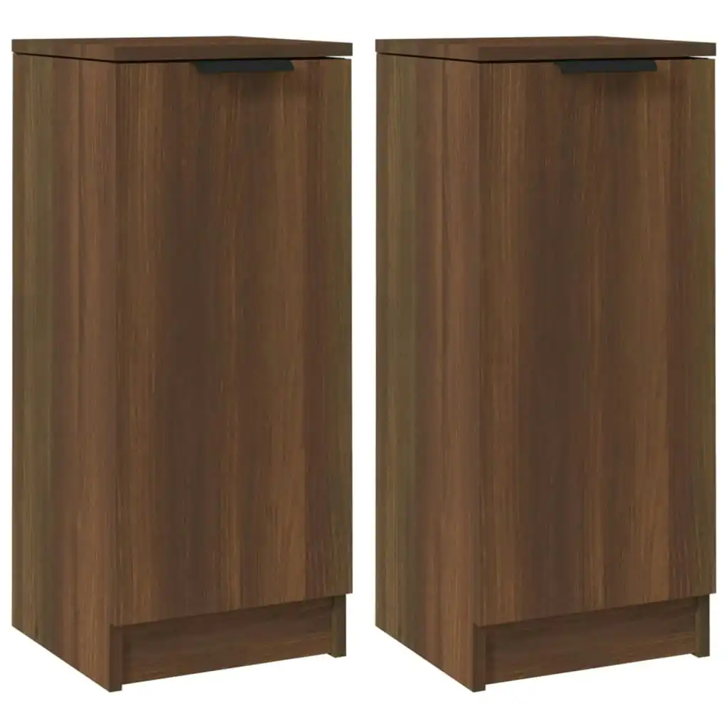 Sideboards 2 pcs Brown Oak 30x30x70 cm Engineered Wood 817011