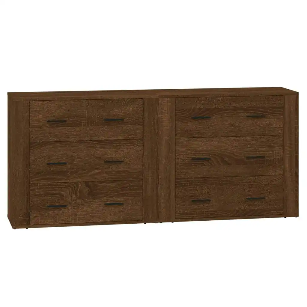 Sideboards 2 pcs Brown Oak Engineered Wood 3185414