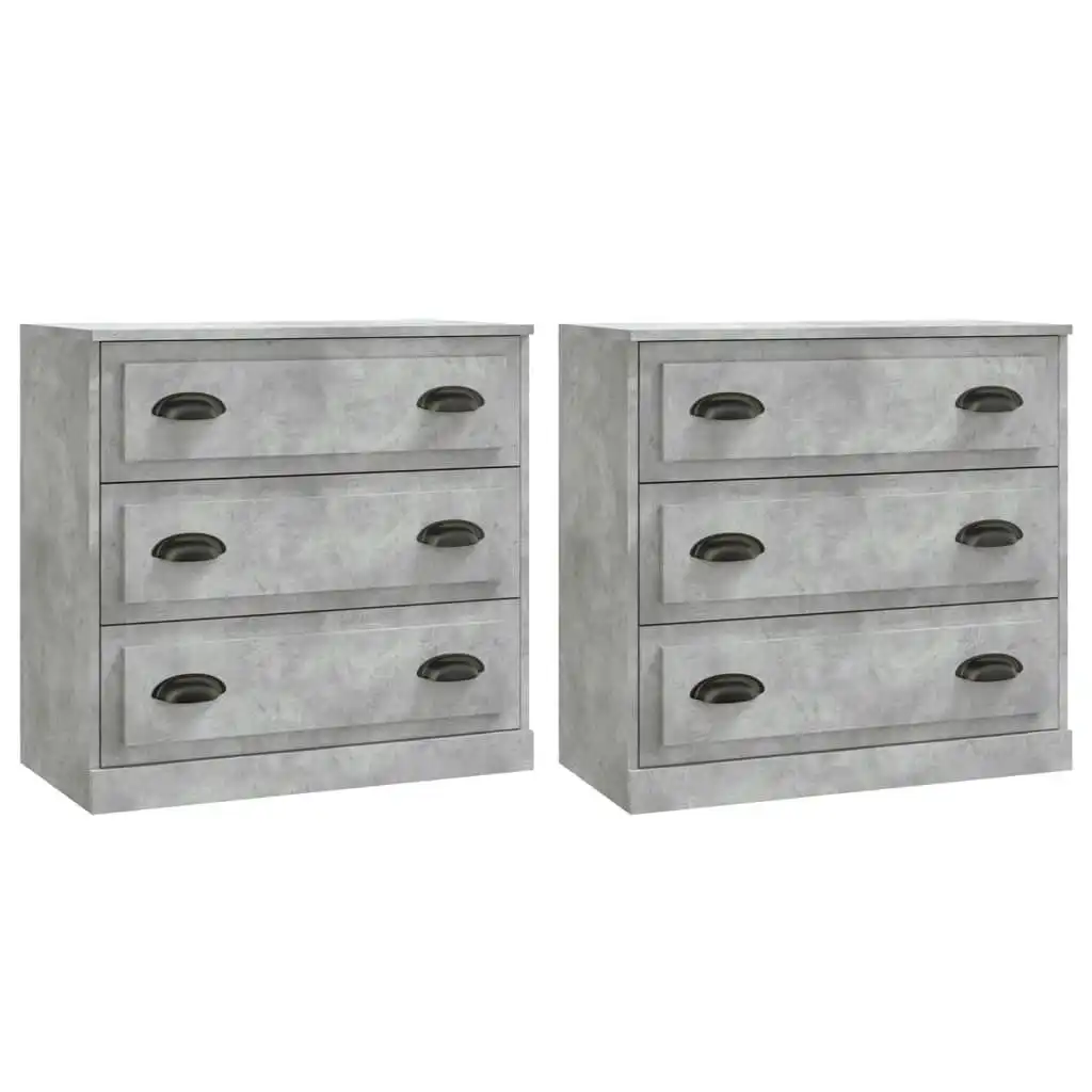 Sideboards 2 pcs Concrete Grey Engineered Wood 3185243