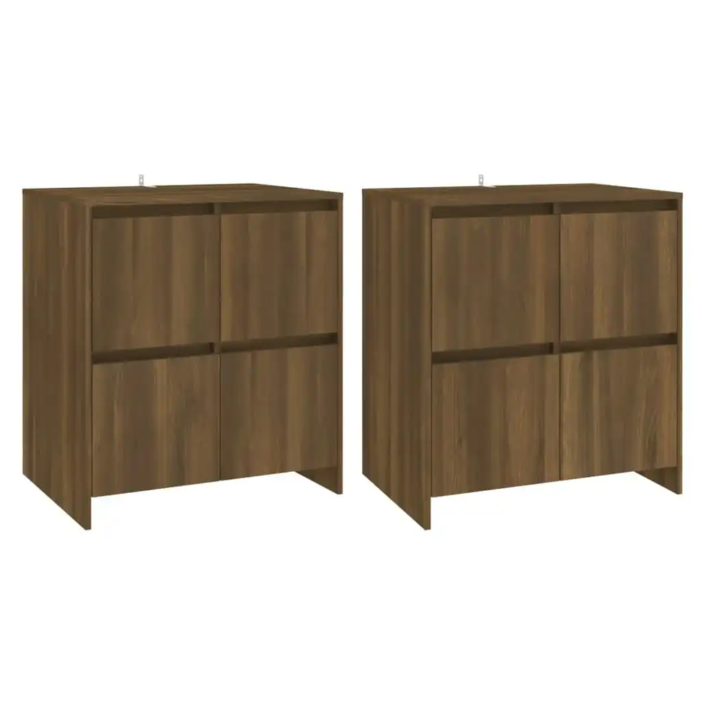 Sideboards 2 pcs Brown Oak 70x41x75 cm Engineered Wood 3098096