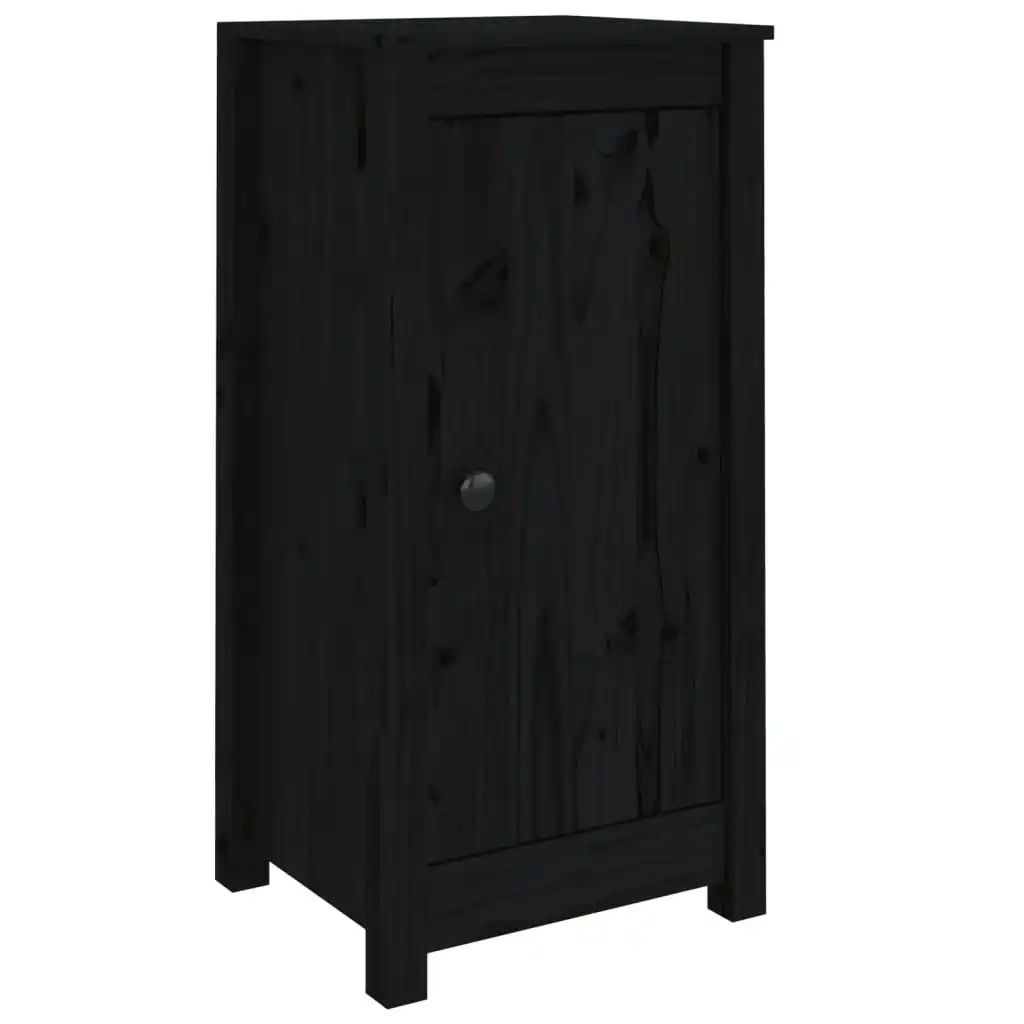 Sideboards 2 pcs Black 40x35x80 cm Solid Wood Pine 813733