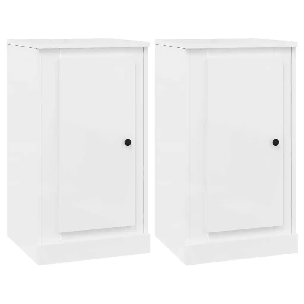 Sideboards 2 pcs High Gloss White 37.5x35.5x67.5 cm Engineered Wood 816205