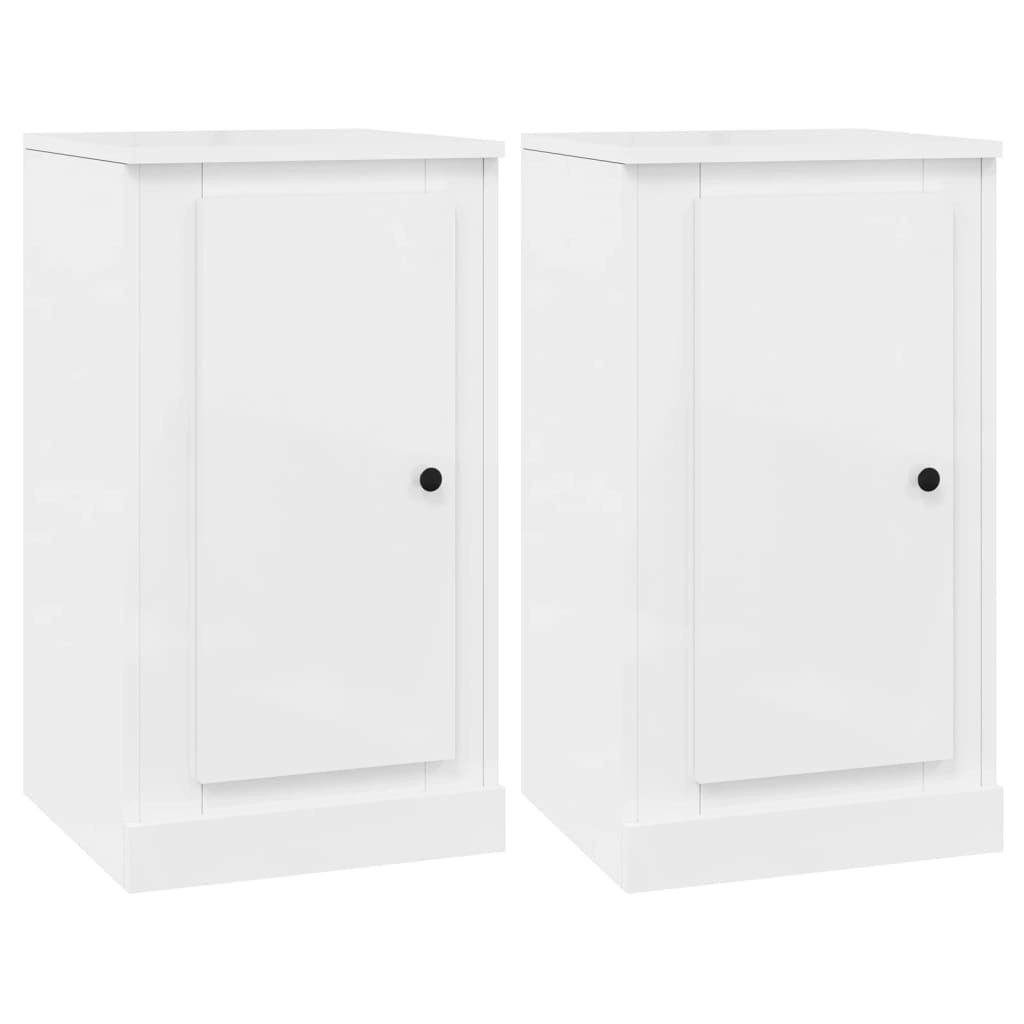 Sideboards 2 pcs High Gloss White 37.5x35.5x67.5 cm Engineered Wood 816205