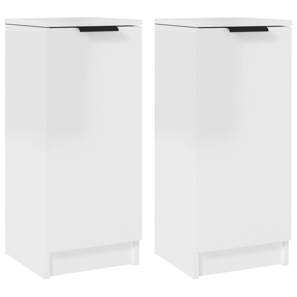 Sideboards 2 pcs High Gloss White 30x30x70 cm Engineered Wood 811146