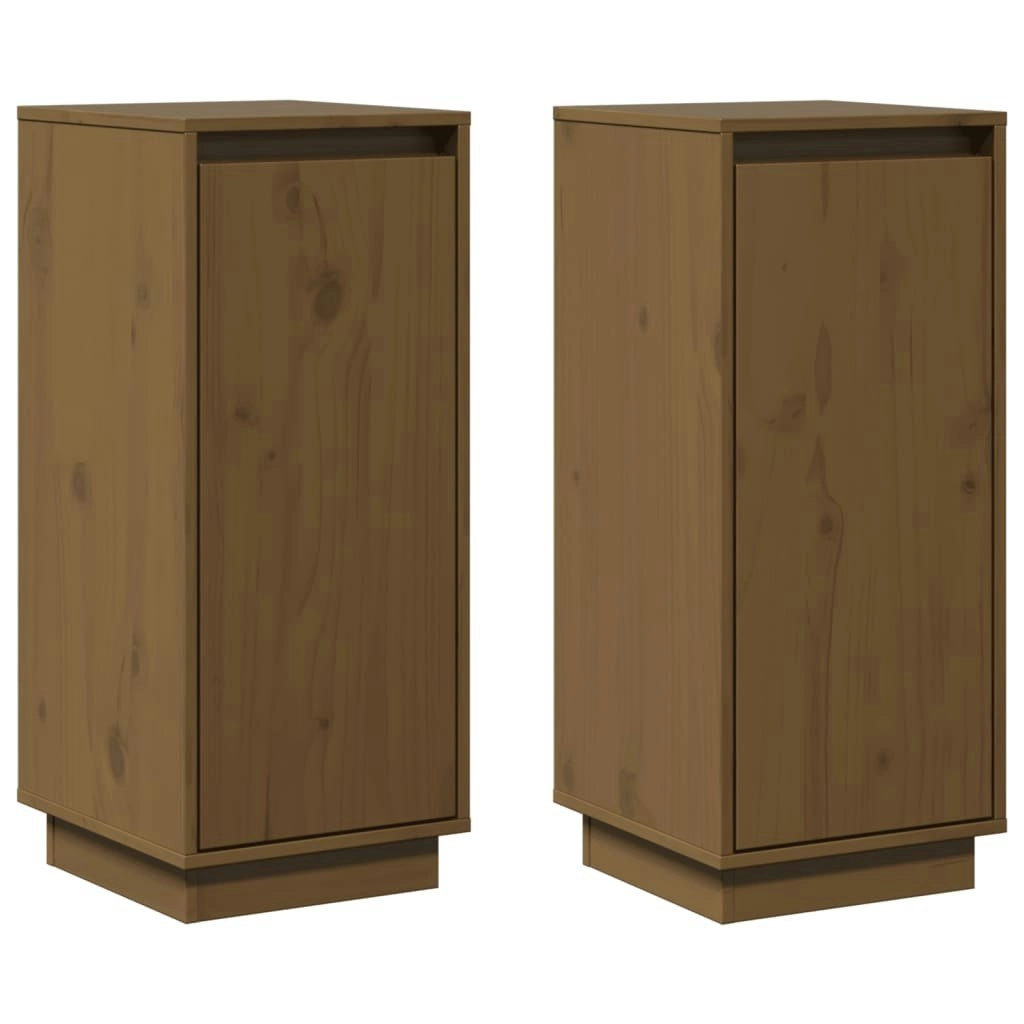 Sideboards 2 pcs Honey Brown 31.5x34x75 cm Solid Wood Pine 813357