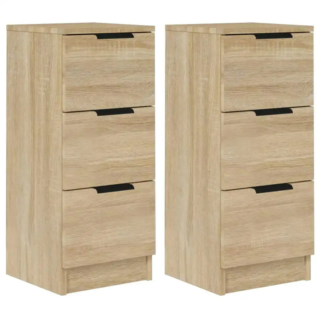 Sideboards 2 pcs Sonoma Oak 30x30x70 cm Engineered Wood 811158