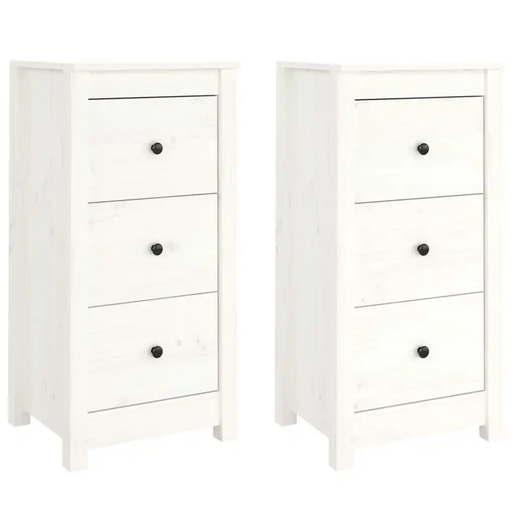 Sideboards 2 pcs White 40x35x80 cm Solid Wood Pine 813742