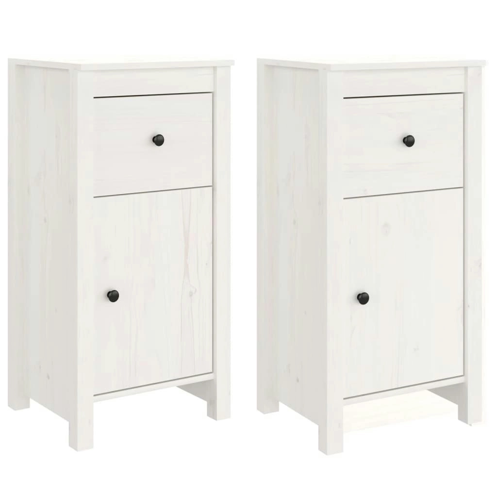 Sideboards 2 pcs White 40x35x80 cm Solid Wood Pine 813757