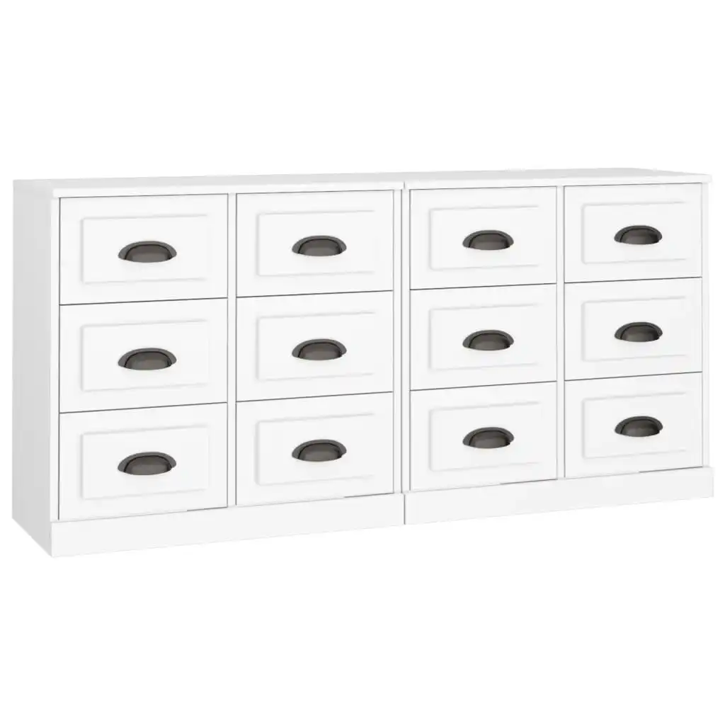 Sideboards 2 pcs White Engineered Wood 3185279