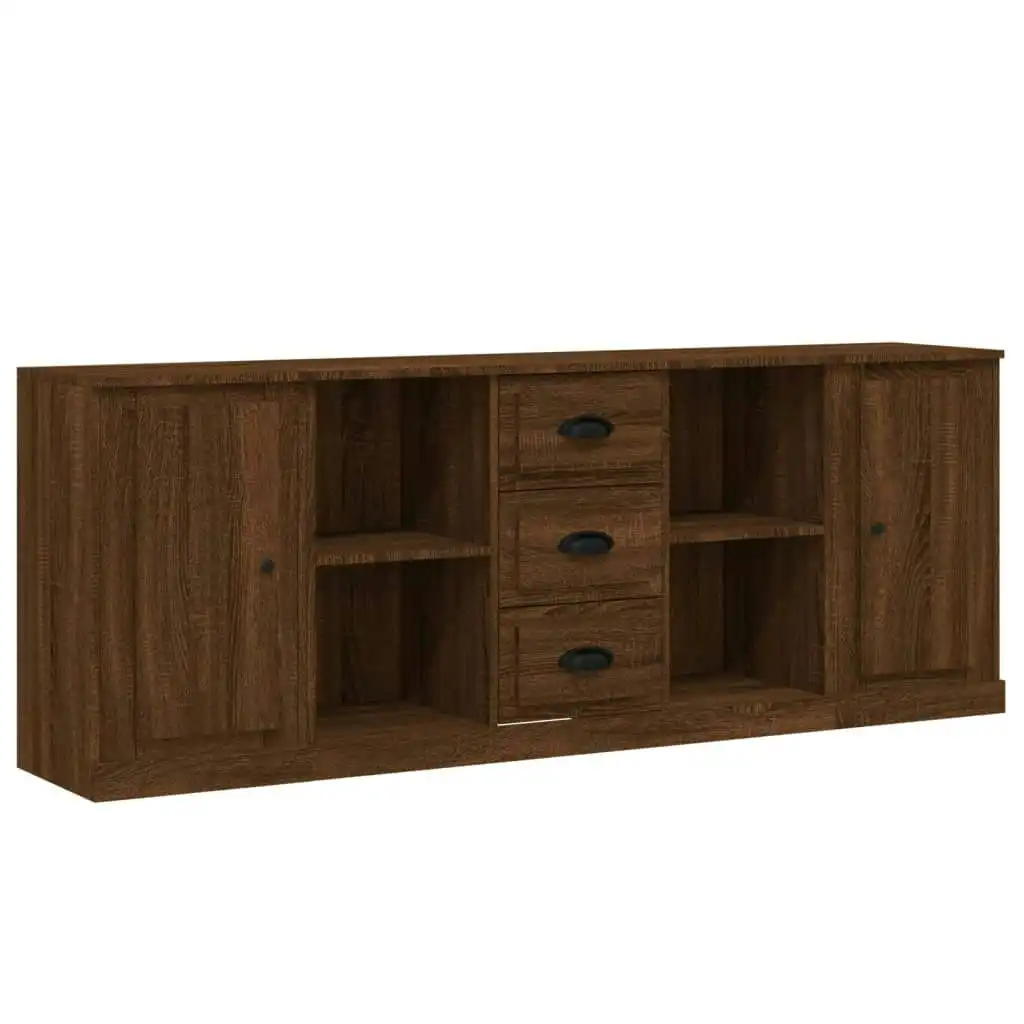 Sideboards 3 pcs Brown Oak Engineered Wood 3185262