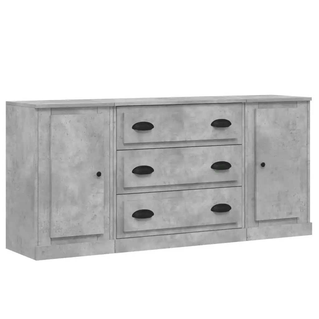 Sideboards 3 pcs Concrete Grey Engineered Wood 3185251