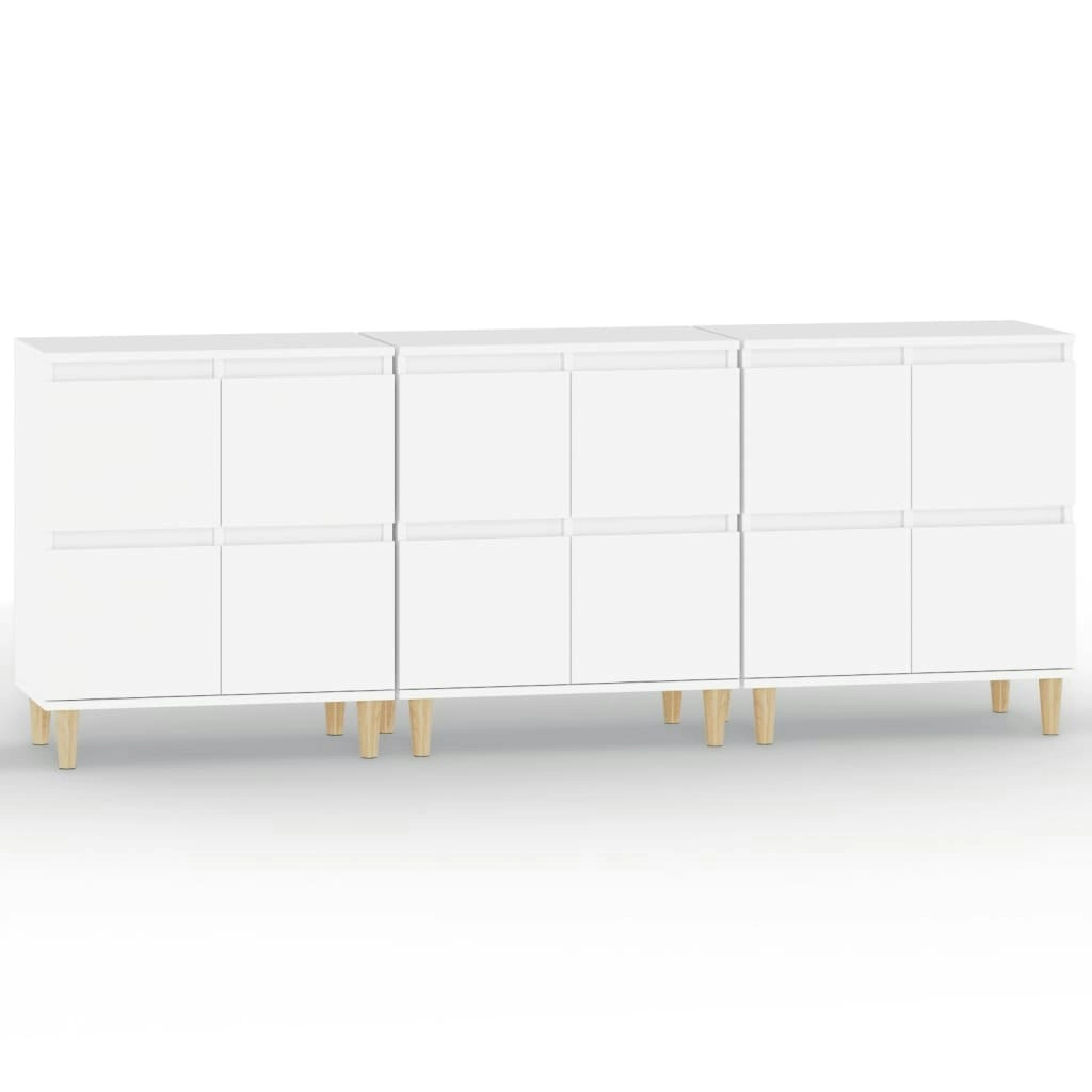 Sideboards 3 pcs White 60x35x70 cm Engineered Wood 3185767