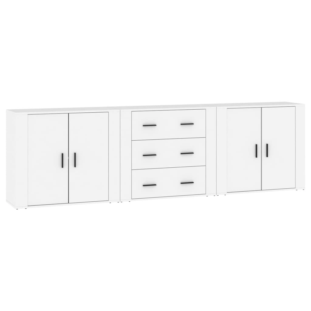 Sideboards 3 pcs White Engineered Wood 3185399