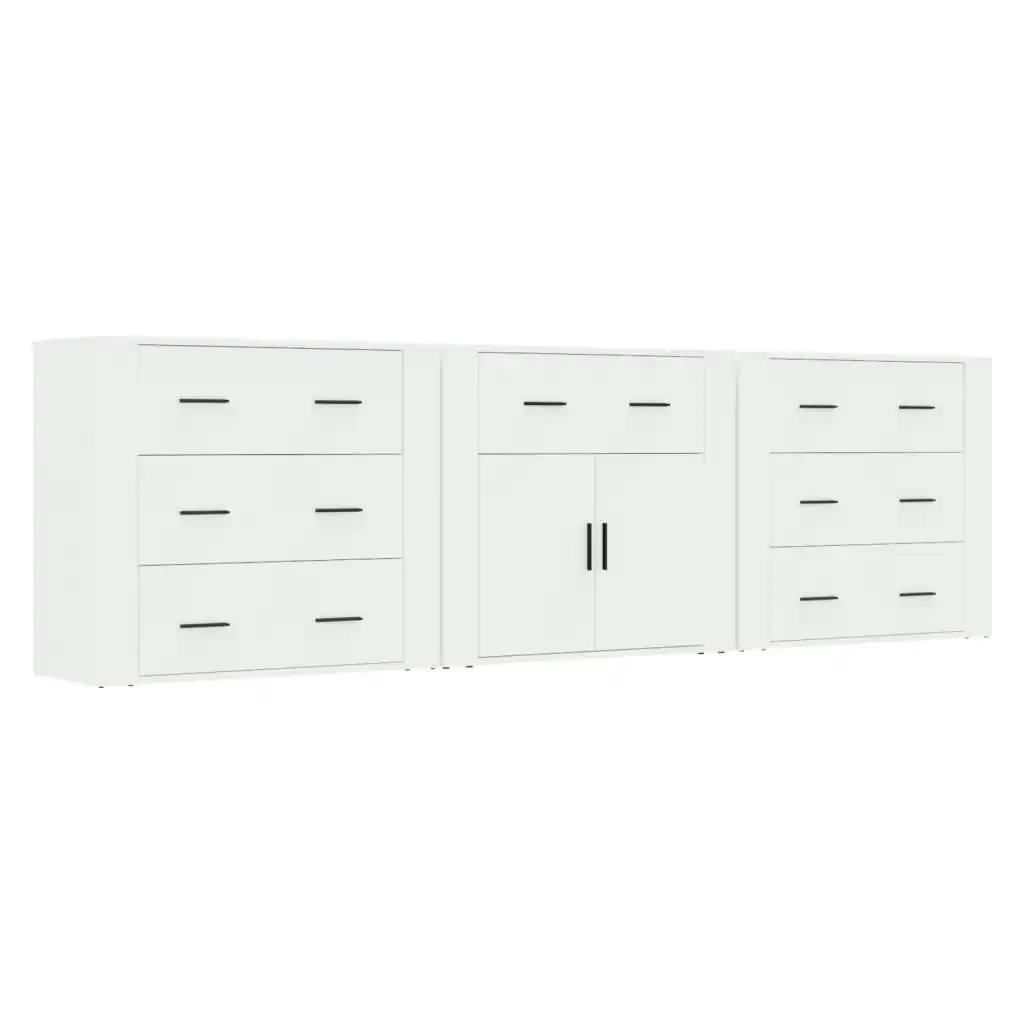 Sideboards 3 pcs White Engineered Wood 3185423