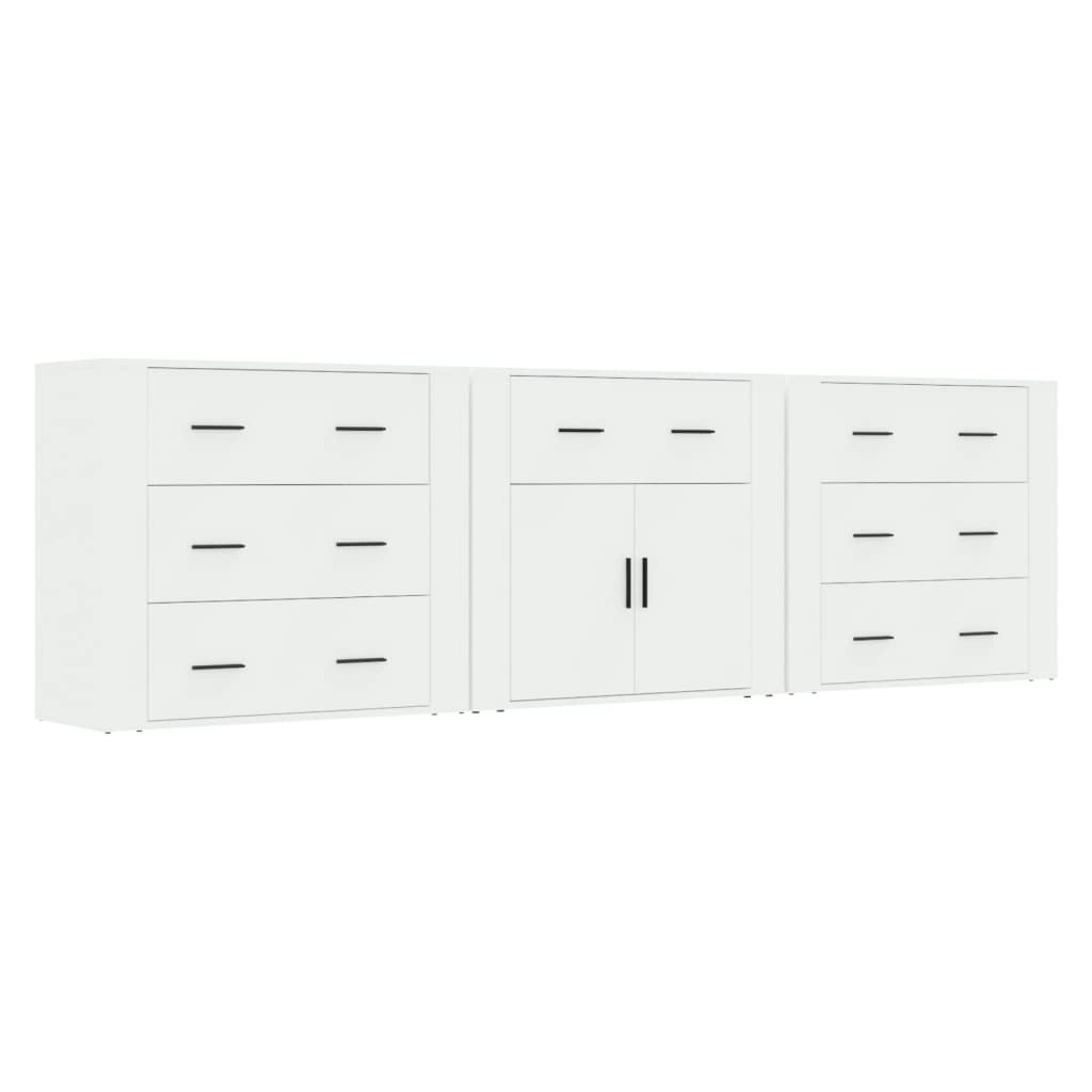 Sideboards 3 pcs White Engineered Wood 3185423